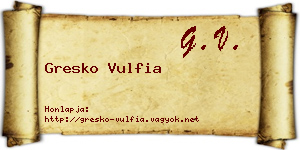 Gresko Vulfia névjegykártya